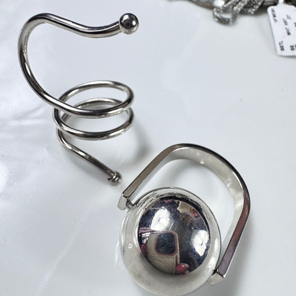 Urban Outfitters Silver Metal Spiral and Ball Rings Accessory Set